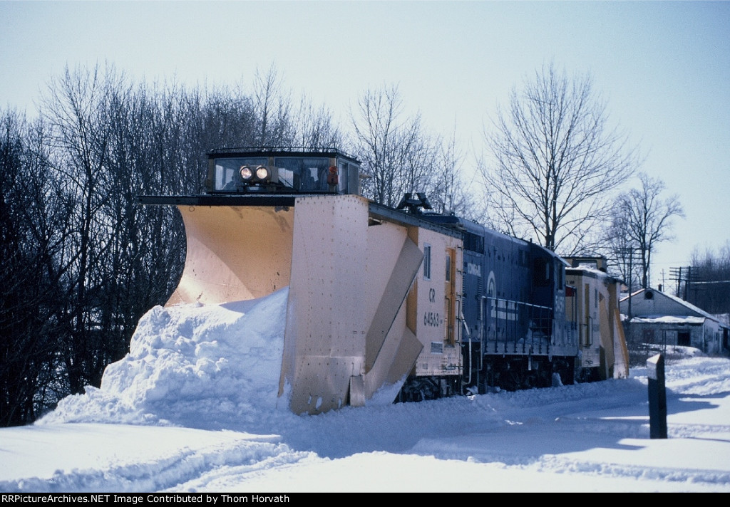 A CR snowplow makes its way north clearing snow along the WASS